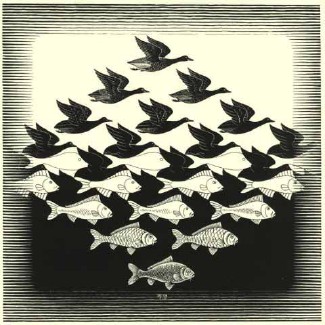 M.C. Escher, Aire y agua I