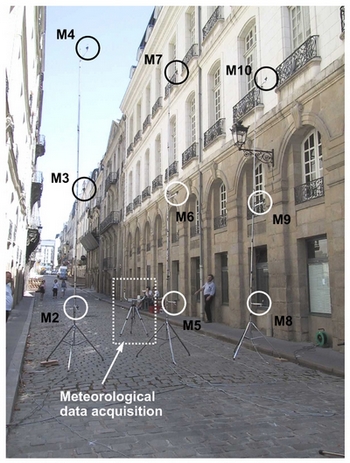 Fig. 3a. Array of microphones in the street